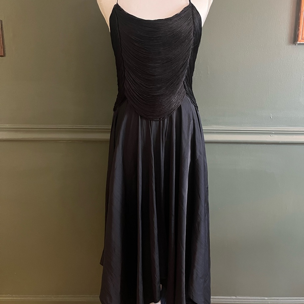Anthropologie fringe bodice handkerchief hem witchy goth midi dress sz 0